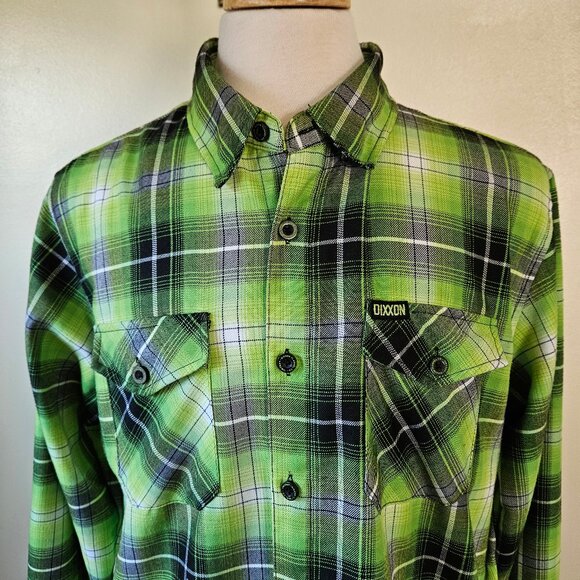 Dixxon Flannel Arsenic Green Plaid Shirt L - Picture 3 of 8